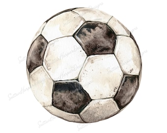 Soccer Ball png, Soccer png, Watercolor Soccer ball illustration png, soccer clipart, football png, football illustration png, soccer lover