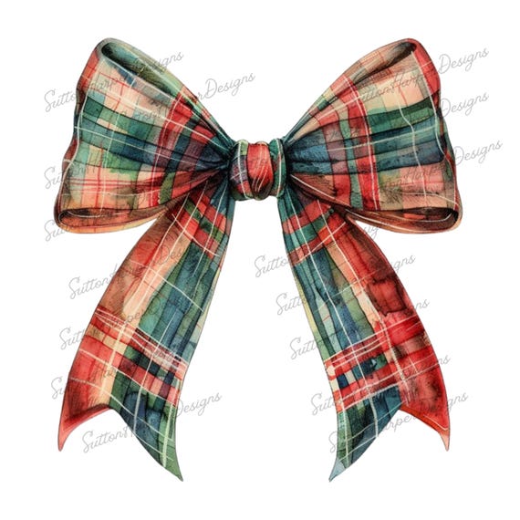 Plaid Christmas Bow PNG, Plaid Coquette Christmas Bow png design, Cute Christmas bow png, red and green plaid bow png, xmas bow png