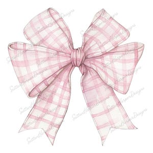 Pink and White Gingham Bow PNG, Pink Gingham Coquette Ribbon Bow PNG, pink bow png, trending bow png, coquette bow png, light pink bow png