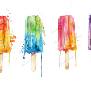 Watercolor Popsicles Illustration PNG t shirt design, popsicle png, popsicles png, summer png, bright png, cute png, trending png, pngs