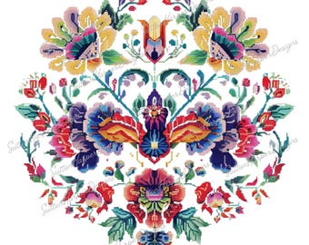 Floral Cross Stitch PNG, Flowers png design, grandmacore png, crafter png, granny style png, aesthetic crossstitch png, trending png
