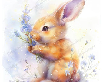 Cute Coquette Bunny PNG digital download watercolor t shirt design, Bunny png, png, cute png, coquette png, soft girl png t shirt design