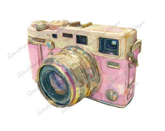 Pink Vintage Camera png, Photography png, Camera png, Photographer png, old camera png, cute camera png, pink png, trending pink png