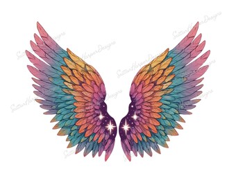 Beautiful Angel Wings png, Angel Wings png, Kawaii angel wings png, Rainbow Angel Wings png, Magical angel wings png, cute png
