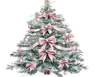 Pink Bows Coquette Christmas Tree, Pink Christmas Tree png, Coquette Christmas png, Coquette Aesthetic png, Pink X-mas png, trending png