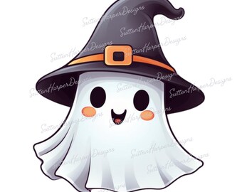 Fantôme de dessin animé PNG, Illustration png d'Halloween de dessin animé mignon fantôme kawaii, fantôme mignon png, png kawaii d'halloween, fantôme de sorcière d'halloween png