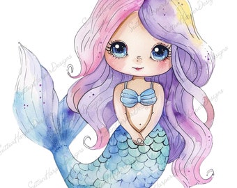 人魚の水彩イラスト il_340x270.6128411199_5wr4.jpg