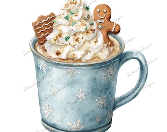 Christmas Mug PNG, Hot Coco png, Christmas Coffee png, Winter png, Winter wonderland png, christmas png, cute christmas png, Xmas coffee png