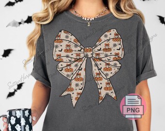 Halloween Pattern Bow png, Coquette Halloween png, Coquette halloween bow png, spooky bow png, cute halloween png, viral halloween png