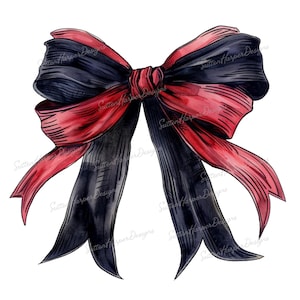 Black and Red Bow PNG, Black and Maroon Bow png, Black and Red Team png, Red and black coquette ribbon bow png, trending bow png, team png