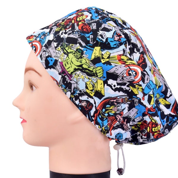 Héros merveilleux, casquettes de gommage de style euro pour femmes, chapeaux de gommage pour femmes, casquette de gommage pour femmes, casquettes chirurgicales pour femmes