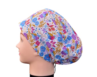 Floral scrub caps for women / Surgical caps for women / Surgical Hats / Euro scrub cap / Adjustable