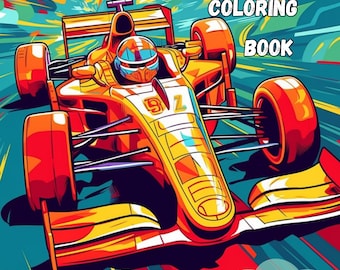 Dibujos para colorear para niños y adultos, Fórmula Racing, Descarga digital PDF