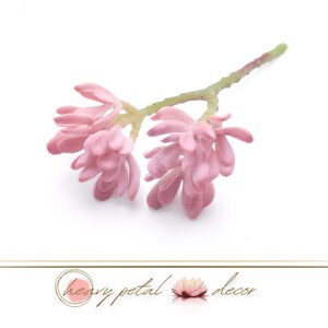Faux Succulent Pick 9.5&quot; - Pink | Artificial Succulent Aeonium Pick Bush | Fake Succulent | Fake Plant | High Quality Artificial Plant