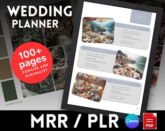 Plantillas de planificador de bodas de Canva: lista de verificación e itinerario de más de 100 páginas