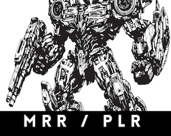 Dibujos para colorear de anime y Transformers: Alivio del estrés para adultos (Descarga digital, arte vectorial)