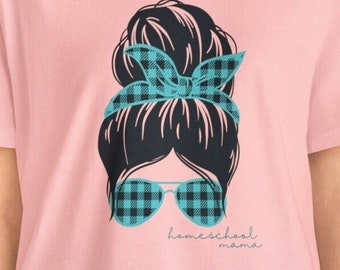 Homeschool Mama Shirt with Cool Girl Graphic | Gift for Homeschool Moms | Trendy Homeschooling Tee