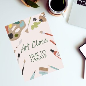 Art Class Poster Sign | Art Room Decor | Elementary Art Room | Printable Art Workshop Sign | Art Room Posters | Art Classroom Wall Hanging