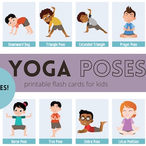 Kids Yoga Poses Printable Flashcards - Brain Break Activities for Kids - Digital Download - Mindfulness & Fun Exercise