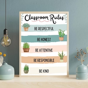 Classroom Rules Sign | Classroom Poster | School Decor | Digital Download | Printable School Flyer