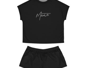 Cozy Homeschool Mom Pajama Set with Shorts | Comfortable Loungewear | Minimalist Mom Gift  | Stay at Home Mom PJ Set