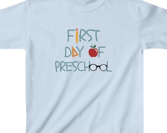 First Day of Preschool Tee. Kids Back to School T-Shirt
