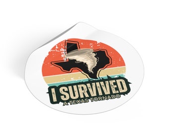 Tornado Survivor vattentät vinylklistermärke | Jag överlevde en tornado i Texas | Storm Chaser | Gåva med naturkatastrof