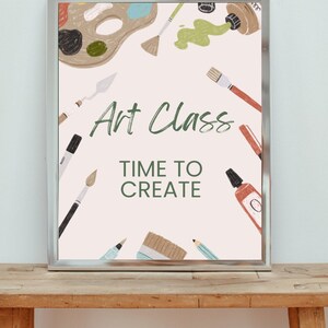 Art Class Poster Sign | Art Room Decor | Elementary Art Room | Printable Art Workshop Sign | Art Room Posters | Art Classroom Wall Hanging