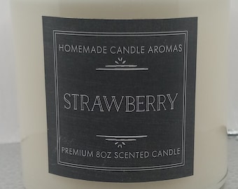 Scented candle/8oz/Strawberry fragrance/Coconut Soy Wax blend