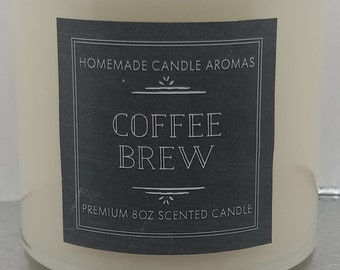 Scented candle/8oz/Coffee Brew fragrance/Coconut Soy Wax blend