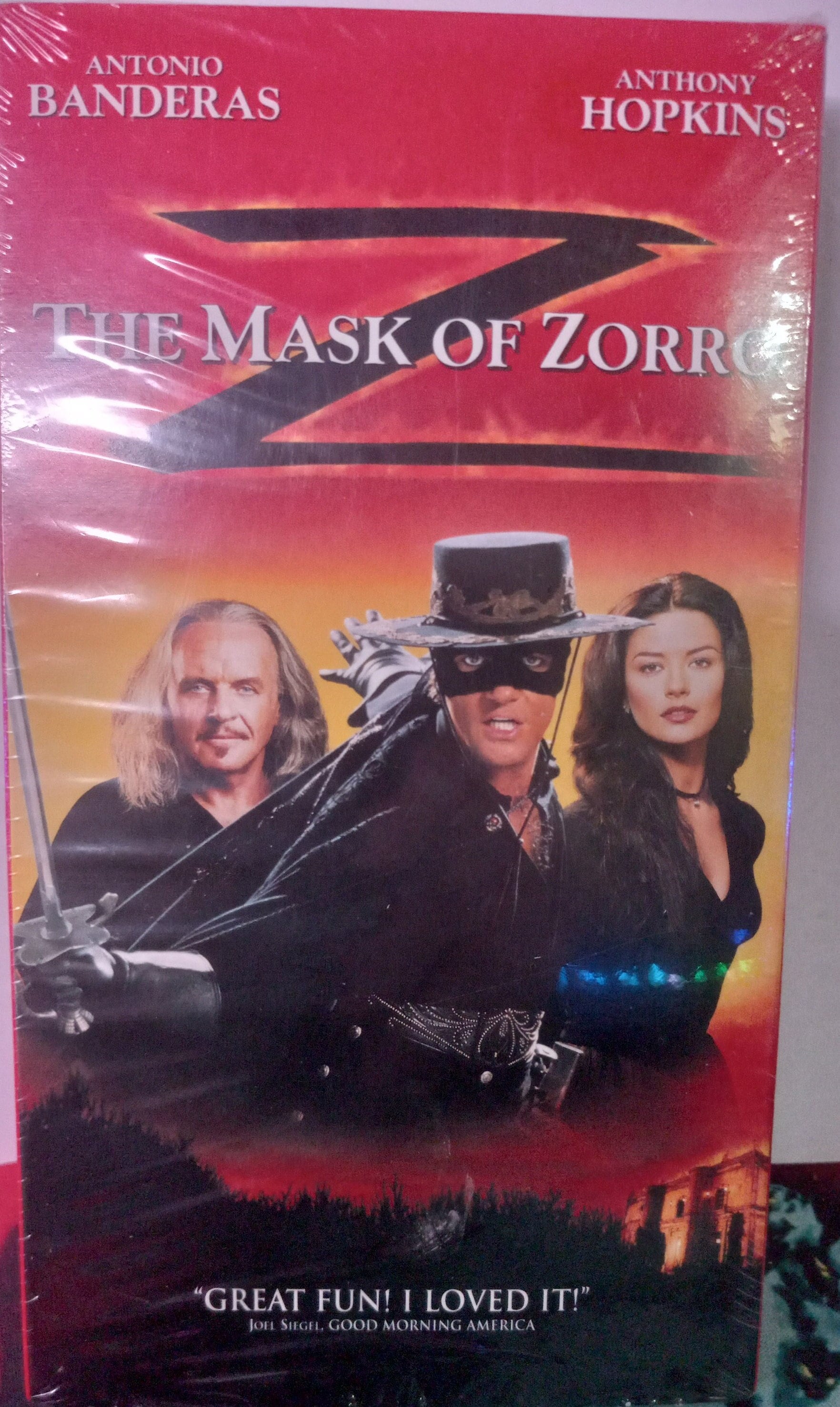 The Mask of Zorro VHS movie/ Antonio Banderas / Anthony Hopkins / Unopened, image size:1764x2955