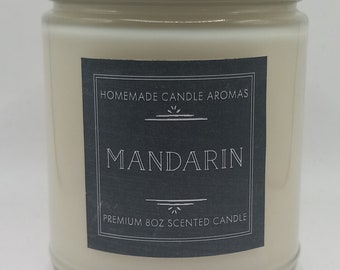 Scented candle/ 8oz/ Mandarin fragrance/ Coconut Soy Wax blend
