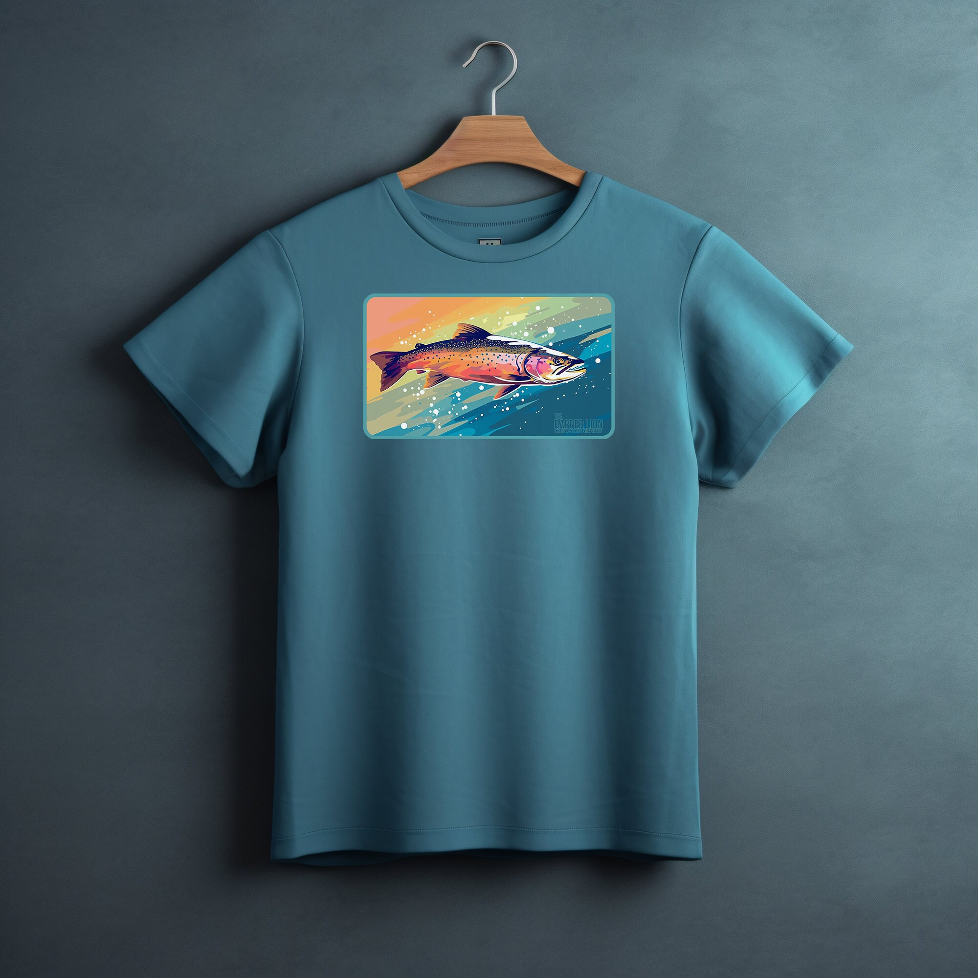 T-shirt Cabela's Worlds Pêche Truite Arc-en-ciel – Gris – Homme Taille M – Occasion Très Bon état