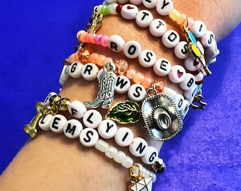 5-PACK Taylor *NINTH ALBUM* Friendship Bracelets with Charms