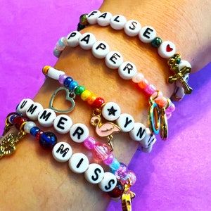 5-PACK Taylor *SEVENTH ALBUM* Friendship Bracelets with Charms