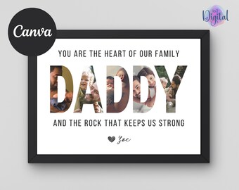 Personalized Dad Photo Collage Template, Father's Day Gift (Canva)