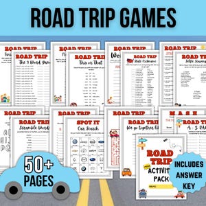 Road Trip Aktivitätspaket Mega Bundle, lustiges Sommerreise-Aktivitätenpaket für Kinder, Kinderreise- und Road Trip-Spielpaket, Familien-Road-Trip-Kit