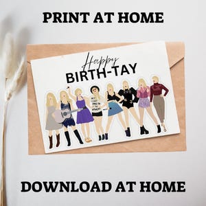 Carte de joyeux anniversaire-Tay, carte d'anniversaire Taylor, célébration d'anniversaire, impression à la maison carte PDF à télécharger imprimable, carte numérique pour anniversaire modifiable
