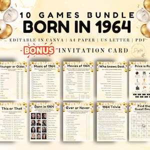 Spelpaket för 61-årskalas: Född 1964-trivia (PDF)