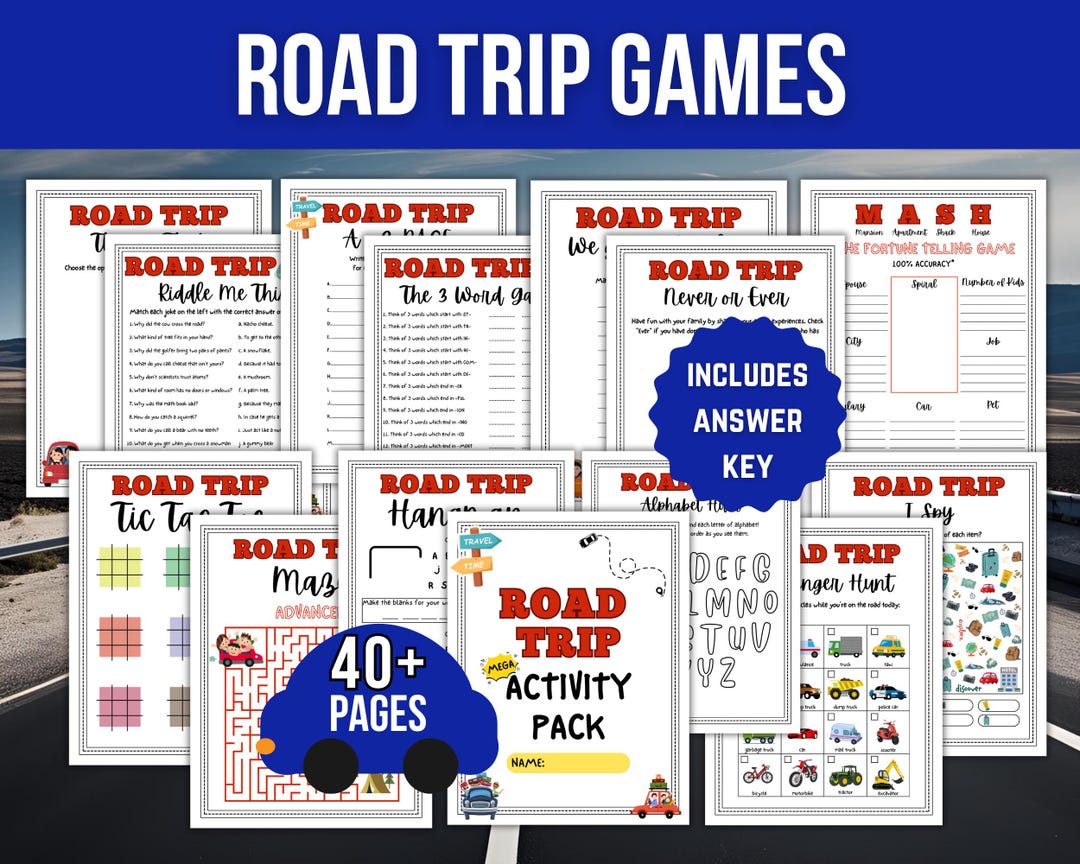 Kids Road Trip Games: 40+ Page Activity Pack (printable) - Etsy