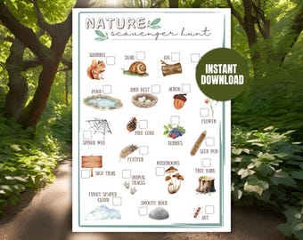 Nature Scavenger Hunt for Kids: Outdoor Activity Game (PDF)