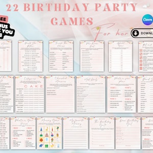 22 Birthday Games For Her , Modern Birthday Party Ideas , Birthday Party Games for Women Bundle She Who knows the Birthday Girl Best