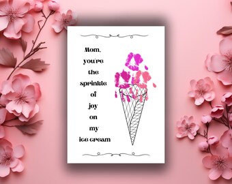 Mother's Day Handprint Art: Ice Cream Printable Activity (PDF)