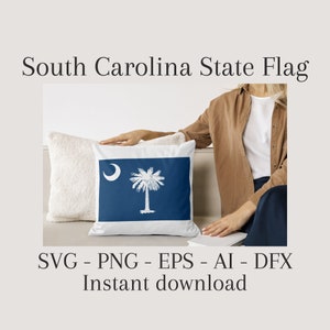 South Carolina State Flag Instant Download Digital Files Svg Eps Png AI Dxf Clipart Cut Files Vector Graphic for Personal or Commercial Use