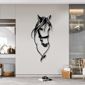 Modern Horse Line Art – (SVG, DXF, PNG)