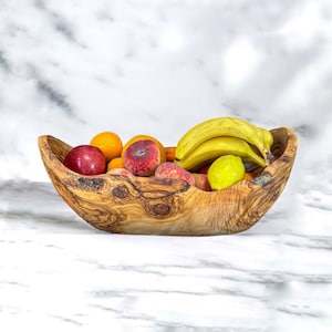 XXL oblong bowl made of olive wood Bowl for serving or as a storage bowl Decorative bowl