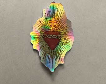 Sacred Heart Holographic Sticker