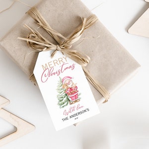 Editable Christmas gift tag Merry Christmas gift tag present&#39;s gift tag personalised Christmas gift tag Santa xmas tree gift tag printable