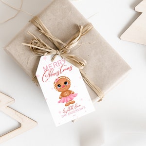 Editable Christmas gift tag Merry Christmas gift tag present&#39;s gift tag personalised Christmas gift tag gingerbread man gift tag printable