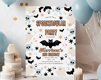 Halloween birthday party invitation, Hey boo invite, Halloween party invite, Spooktacular birthday party invitation, Ghost party templates